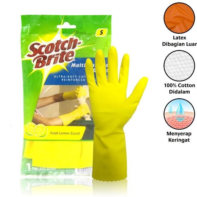 SARUNG TANGAN LATEX KARET SCOTCH BRITE ID-85 S/M/L 3M GLOVES SERBAGUNA murah