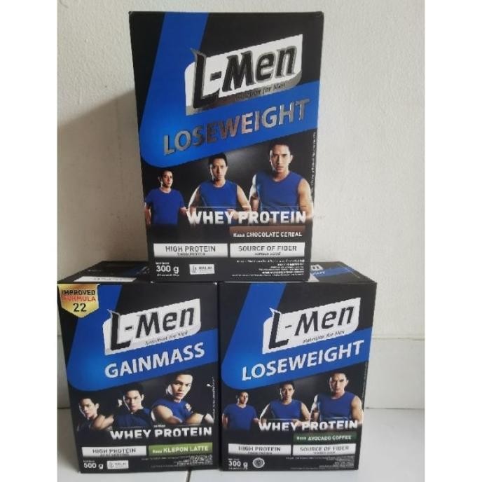 

(Expert) L-Men Loseweight rasa chocolate cereal, Avocado Coffee 300g, L-Men Gainmass klepon latte 500g