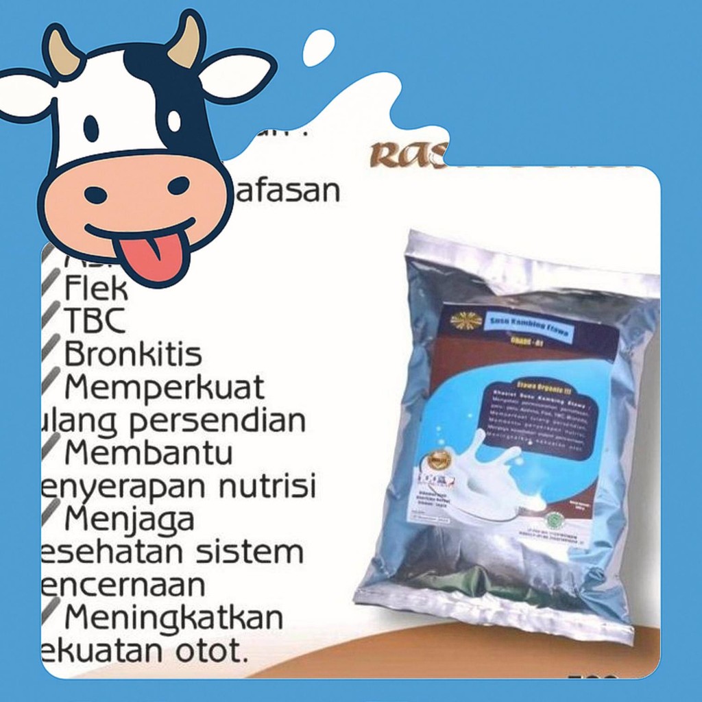 

Kualitas Terbaik Susu Kambing Etawa Grade-A1 500Gr Rasa Cokelat
