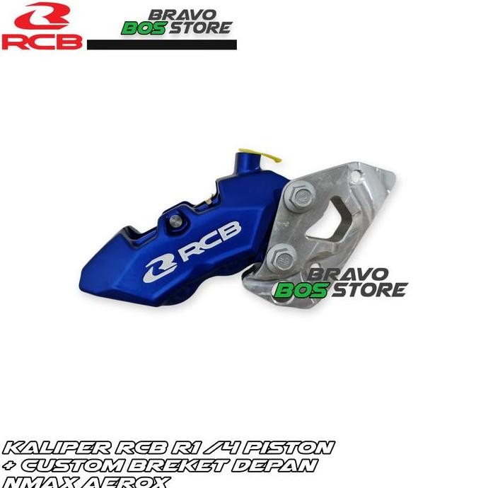 Kaliper Depan RCB R1 4 Piston + Custom Breket Depan Nmax Aerox murah