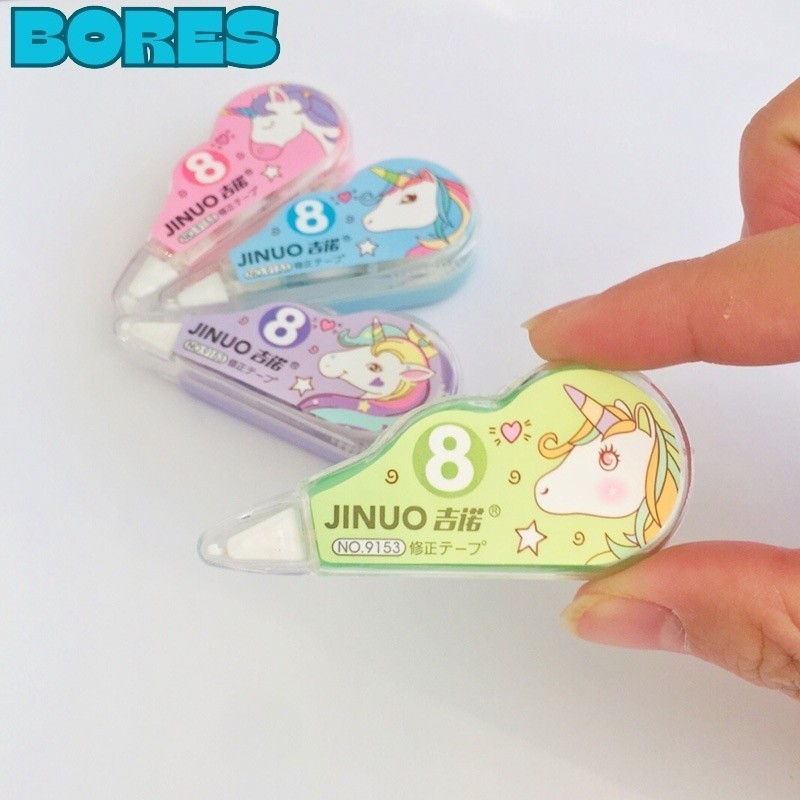 

BORES Correction Tape Karakter 4 In 1 Penghapus Pulpen Roll Isi 4pcs Karakter Lucu Unicorn Penghapus Pena Tip-Ex Kertas Mini 4in1 Tip Ex Set 4 Pcs
