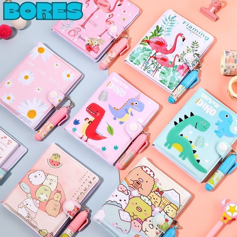 

BORES Set Mini Note Book Notes Unicorn Free Pena Kartun Lucu Kreatif Untuk Anak Anak Buku Catatan Lucu Dengan Pulpen