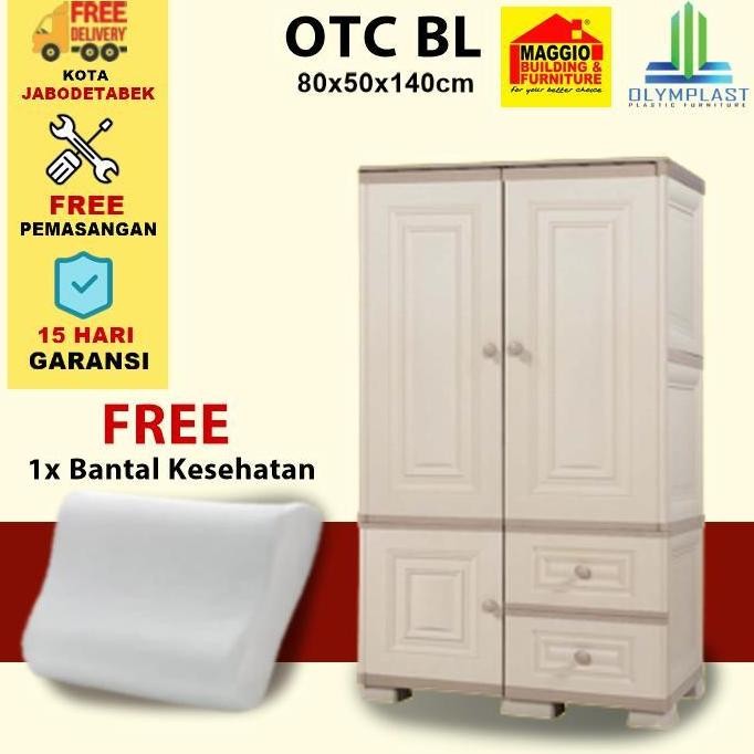 Lemari Baju Anak - Lemari Pakaian Plastik - Lemari Plastik Anak - Lemari Plastik 2 Pintu - Otc Bl - 