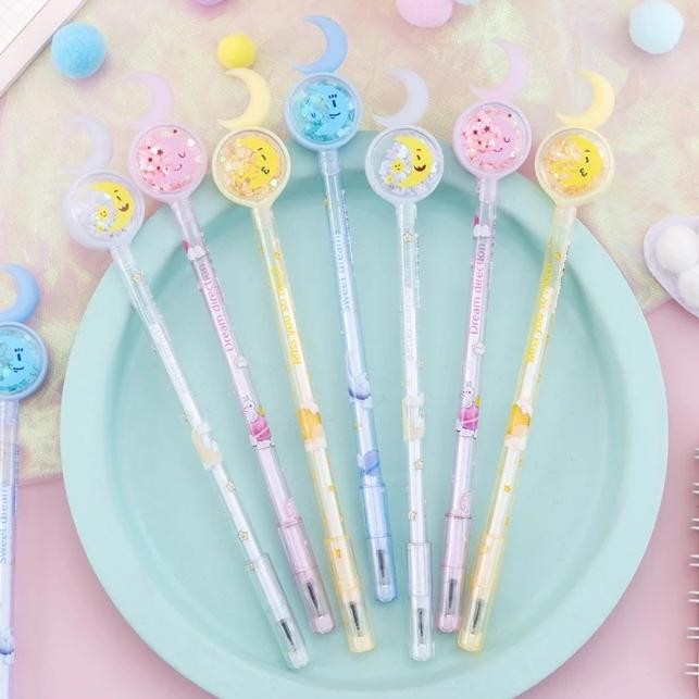 

Promo Pulpen Payet Gliter Bulan Sabit Netral Pena Lucu Kreatif