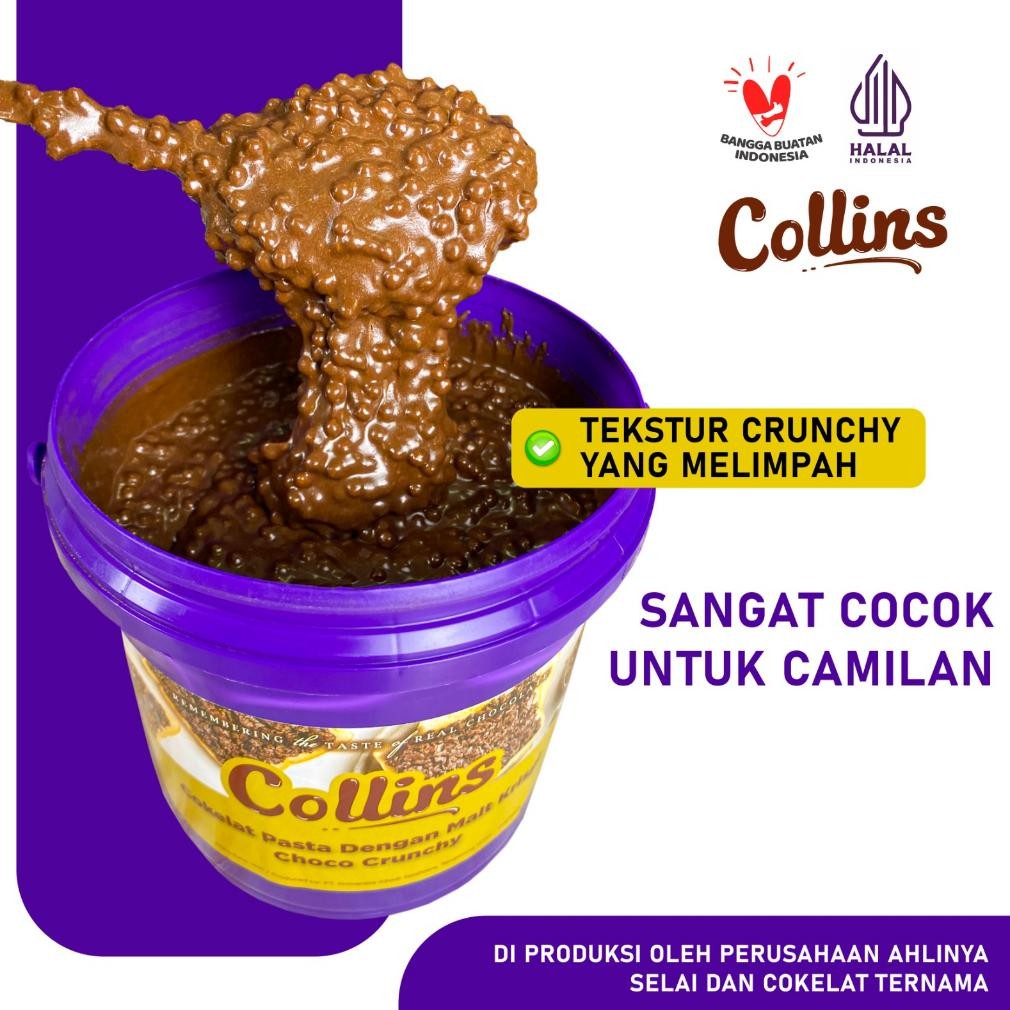 

Collins Choco Crunchy 1KG COLLINS DIP GLAZE UKURAN KEMASAN EMBER PAIL PIL 1KG KILO KG SELAI OLESAN CELUPAN SAUS SAOS COKLAT SOKLAT