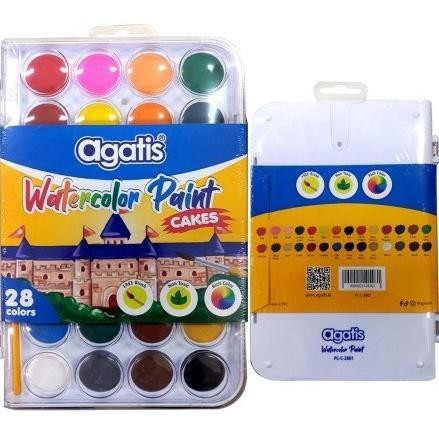 

AGATIS Eco Watercolor Paint Cakes 28 Warna Terlaris