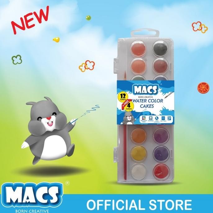 

MACS CAT AIR PADAT I WATER COLOR CAKES 16 I 24 I 36 COLOURS Terlaris