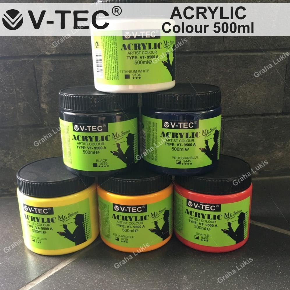 

V-TEC Artist Acrylic Paint 500ml / Cat Acrylic V-TEC 500ml Terlaris