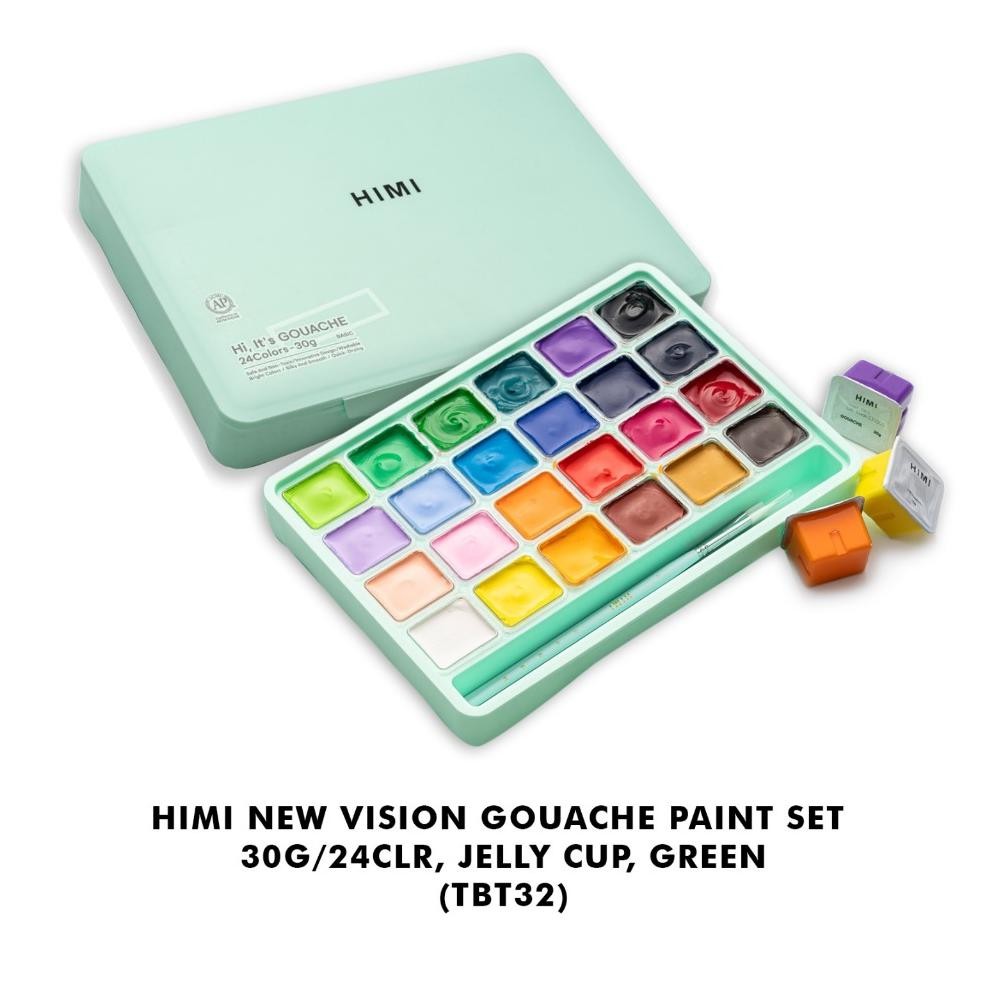 

MIYA HIMI Gouache Paint Set 30 G Isi 24 Colors Jelly Cup New Vision - Cat Lukis Gouache 30 gr x 24 Warna Mewarnai Menggambar Anak Dewasa Terlaris