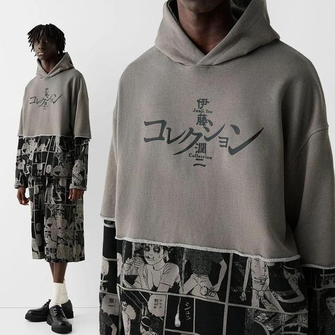 Murah Hypestore Hoodie Pria Bershkka X Junji Ito