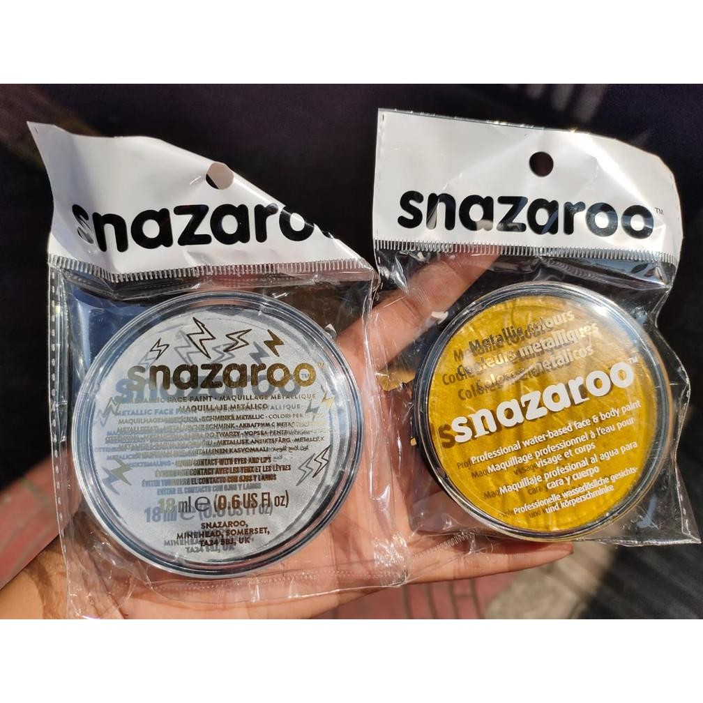

face paint snazaroo 18 ml warna elektrik gold atau elektrik silver satuan Terlaris