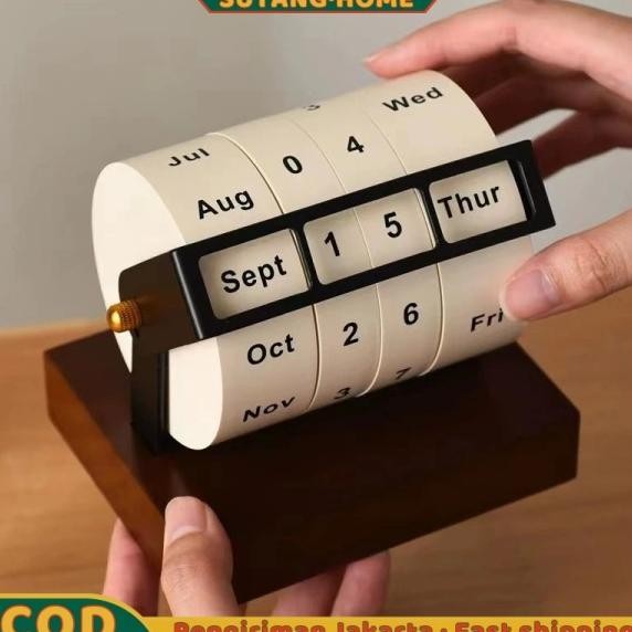 

ASLI SUTANGHOME KALENDER RODA BERPUTAR ABADI DEKORASI MEJA AESTHETIC