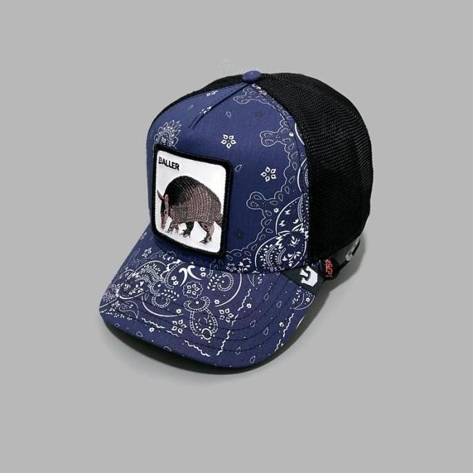 Murah Topi Original Goorin Bros Trucker Mo Mon Baller Blue Black