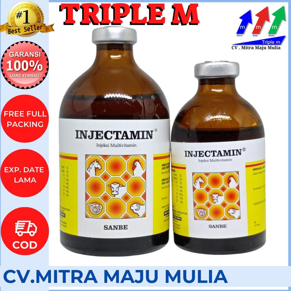 Injectamin 50 ml dan Injectamin 100 ml Vitamin Ternak PT Sanbe Farma
