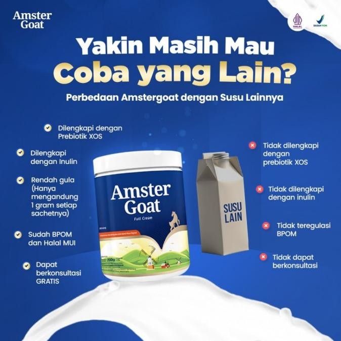 

(Expert) AMSTER GOAT - Susu Kambing Amstergoat Bantu Meringankan Masalah Lambung 250gr