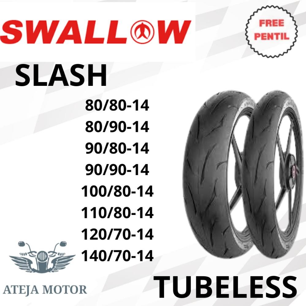 Produk Baru Ban Swallow Slash Ring 14 Tubeless | Ukuran 80/80 - 100/80 | Ban Motor Matic