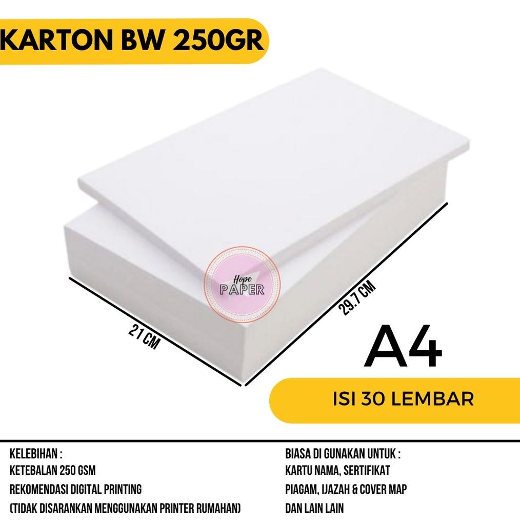 

Kertas BW A4 250gsm isi 30 lembar / Kertas BW 250gsm A4 RB07