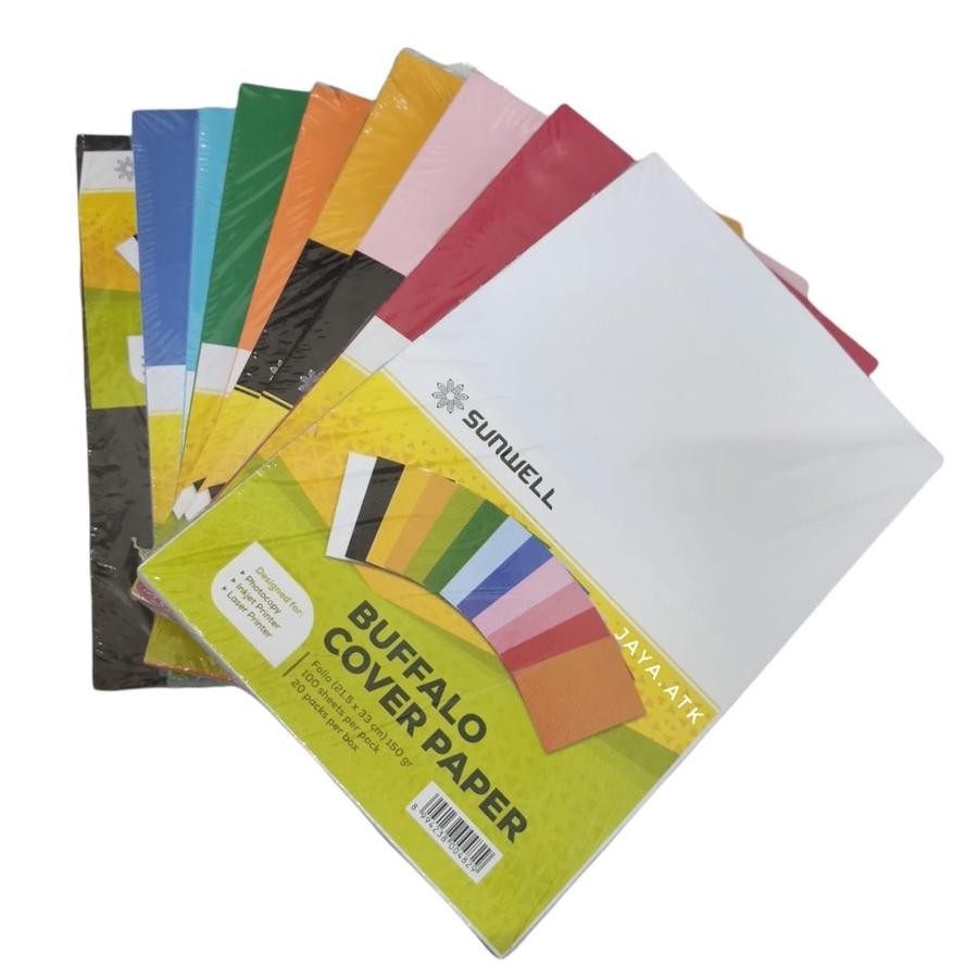 

KERTAS BUFFALO KARTON JILID WARNA FOLIO 150 GSM ISI 100 LBR RB07