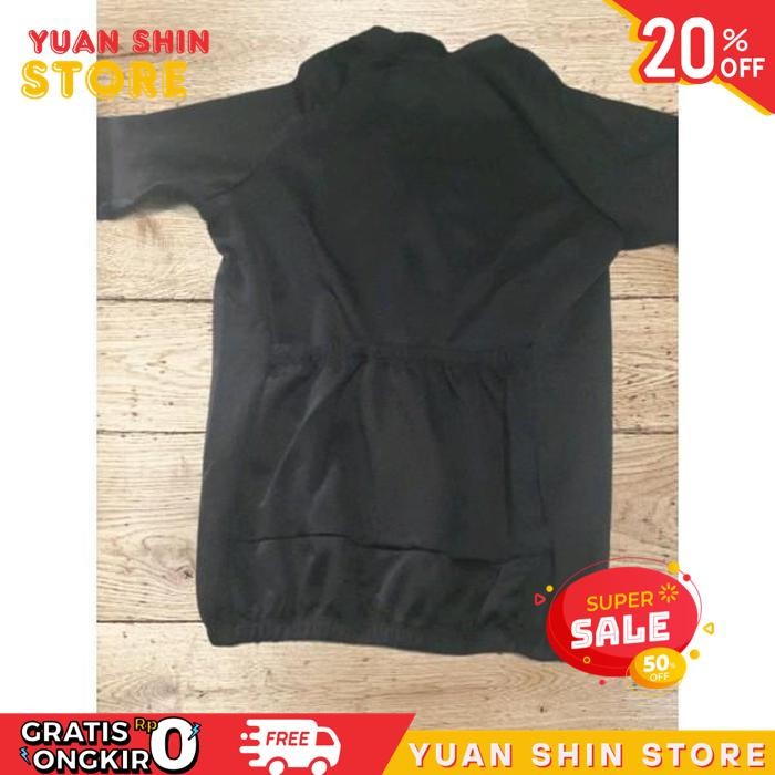JERSEY SEPEDA FULL BLACK BAJU SEPEDA PENDEK HITAM POLOS GRATIS ONGKIR