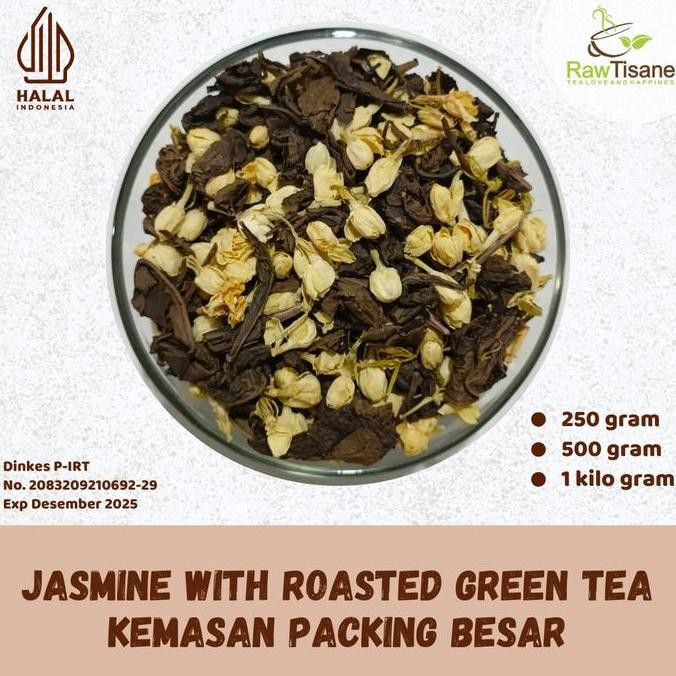 

SALE!!! RAW TISANE Jasmine With Roasted Green Tea / Teh Hijau Panggang & Bunga Melati Isi 1 Kg