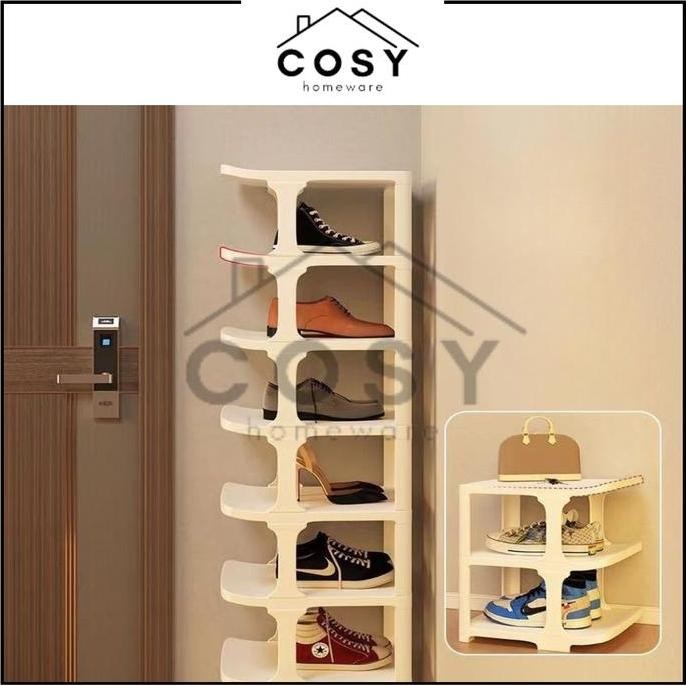 COSY Rak Sepatu Sandal Susun Minimalis Kuat Kokoh Kualitas tinggi / Rak Sepatu Mudah Rakit Estetik /