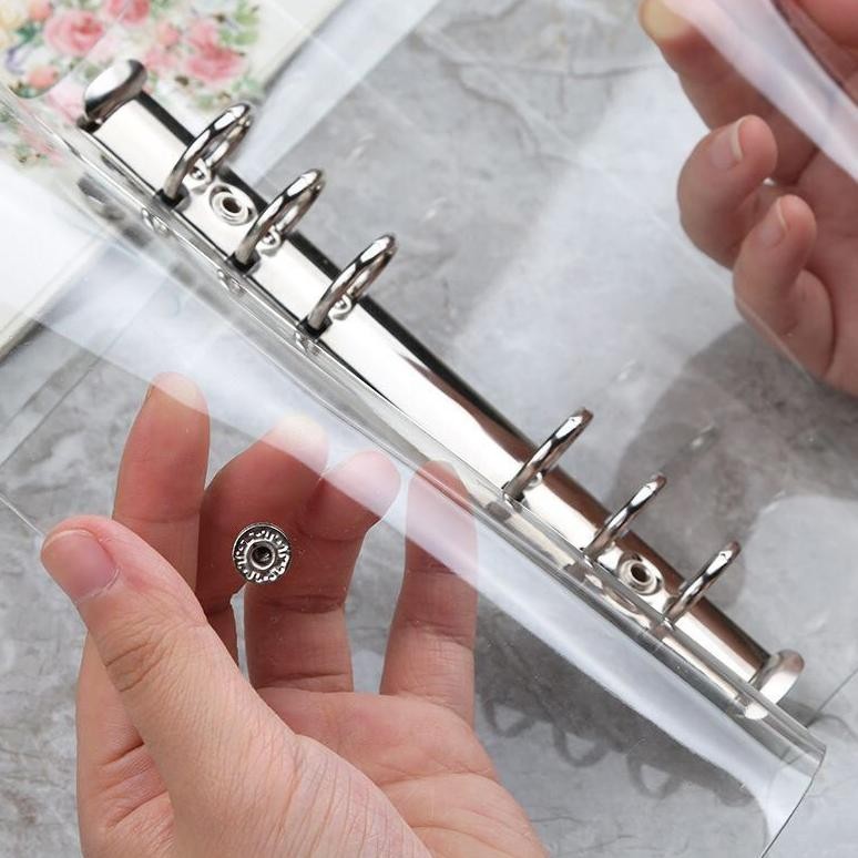 

Korean Style Clear Cover 6 Ring Binder /Sampul Buku Silikon Transparant Kancing RB07