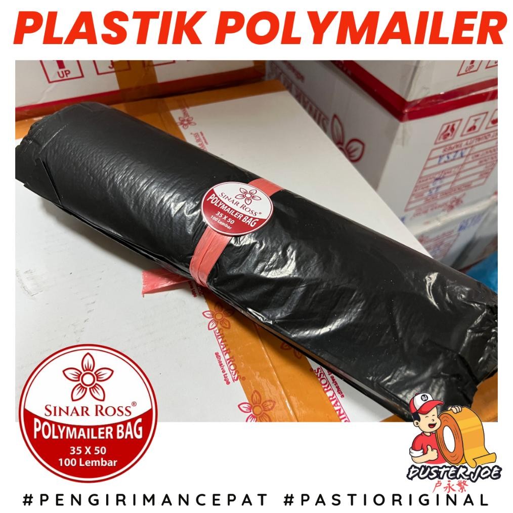 

Polymailer 35x50 Sinar Ross Isi 100 Plastik Packing Hitam Per 1 Ikat RB07