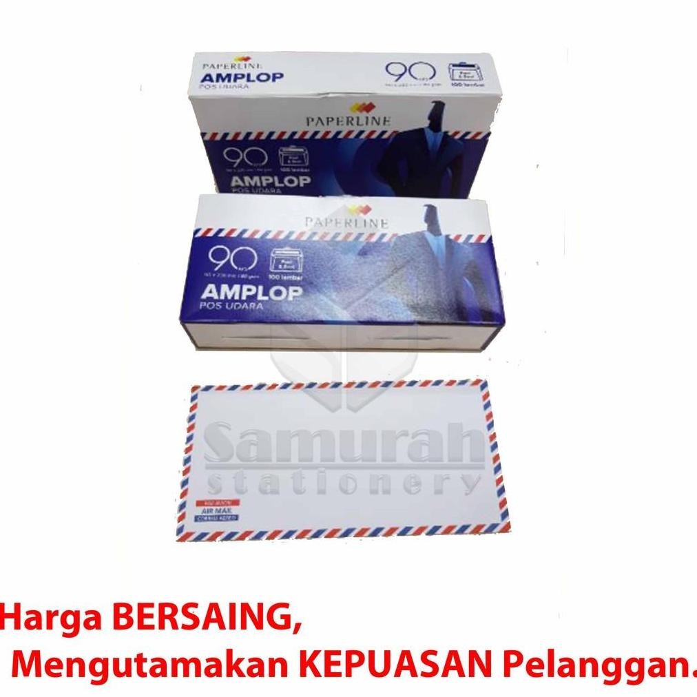 

Amplop Kertas Putih Airmail Paperline 90 Aps Bergaris ( 110 x 230 mm ) isi 100 80 gsm Panjang RB07