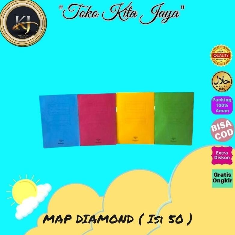 

Baru Map Diamond 5002 isi 50 pcs Map Arsip Kertas File Rapi