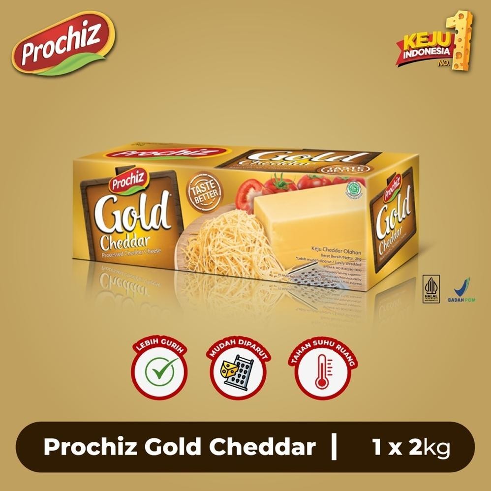 

Baru Prochiz Gold Cheddar 2kg - Keju Lembut Gurih Asin