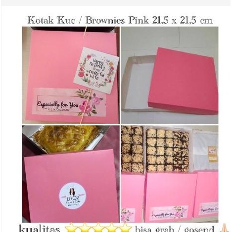 (Expert) Kotak Kue PINK / Box Dus Kue / Kotak Brownies / Bolu / Cake / Donat