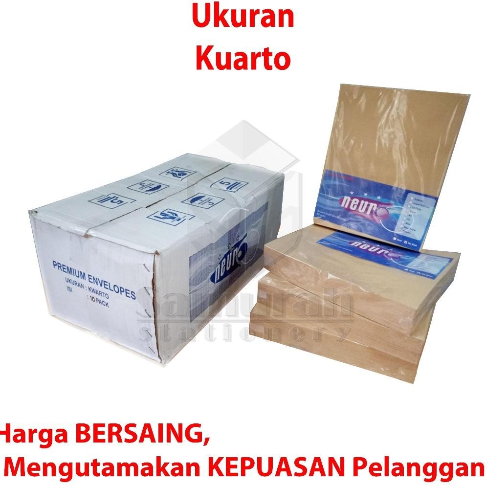

Amplop Kertas Coklat Polos Neuro Ukuran Kuarto / envelope Quarto / Q 21 x 27 cm berkas dokumen RB07