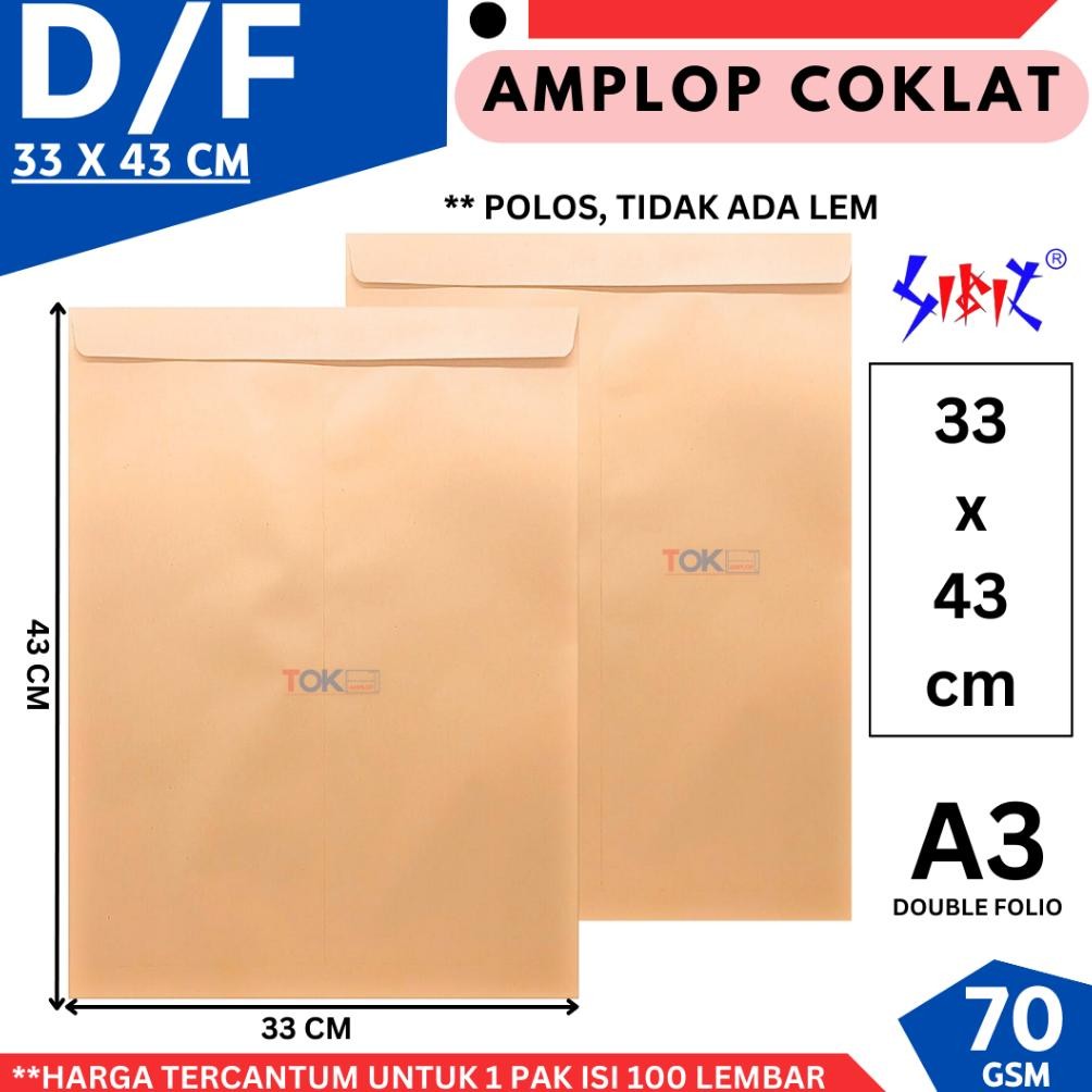 

Baru Amplop Coklat Double Folio A3 33x43cm - Amplop Ukuran Jumbo