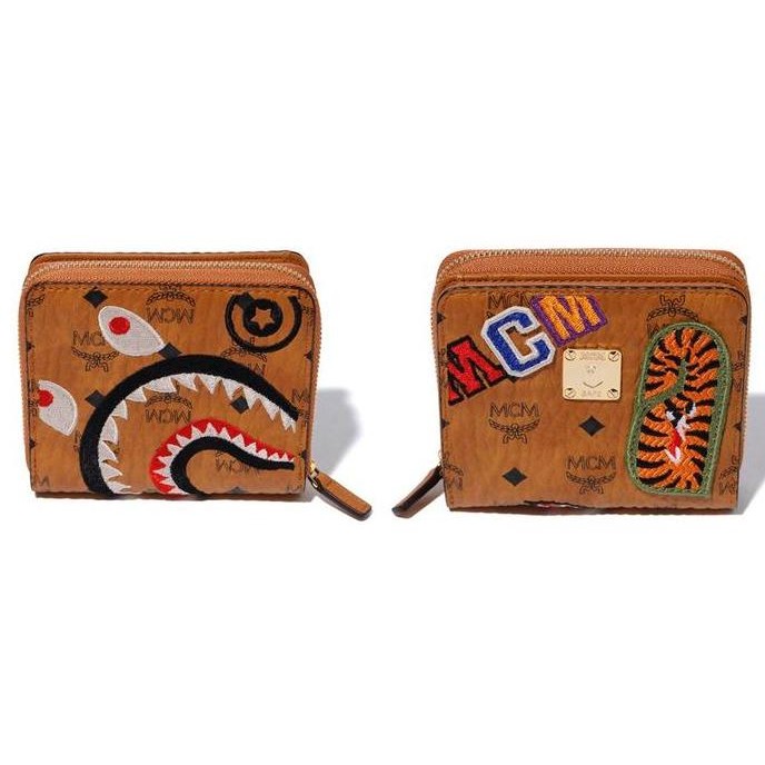 Sale Bape Mcm Shark Zip Wallet Authentic Very Rare Item