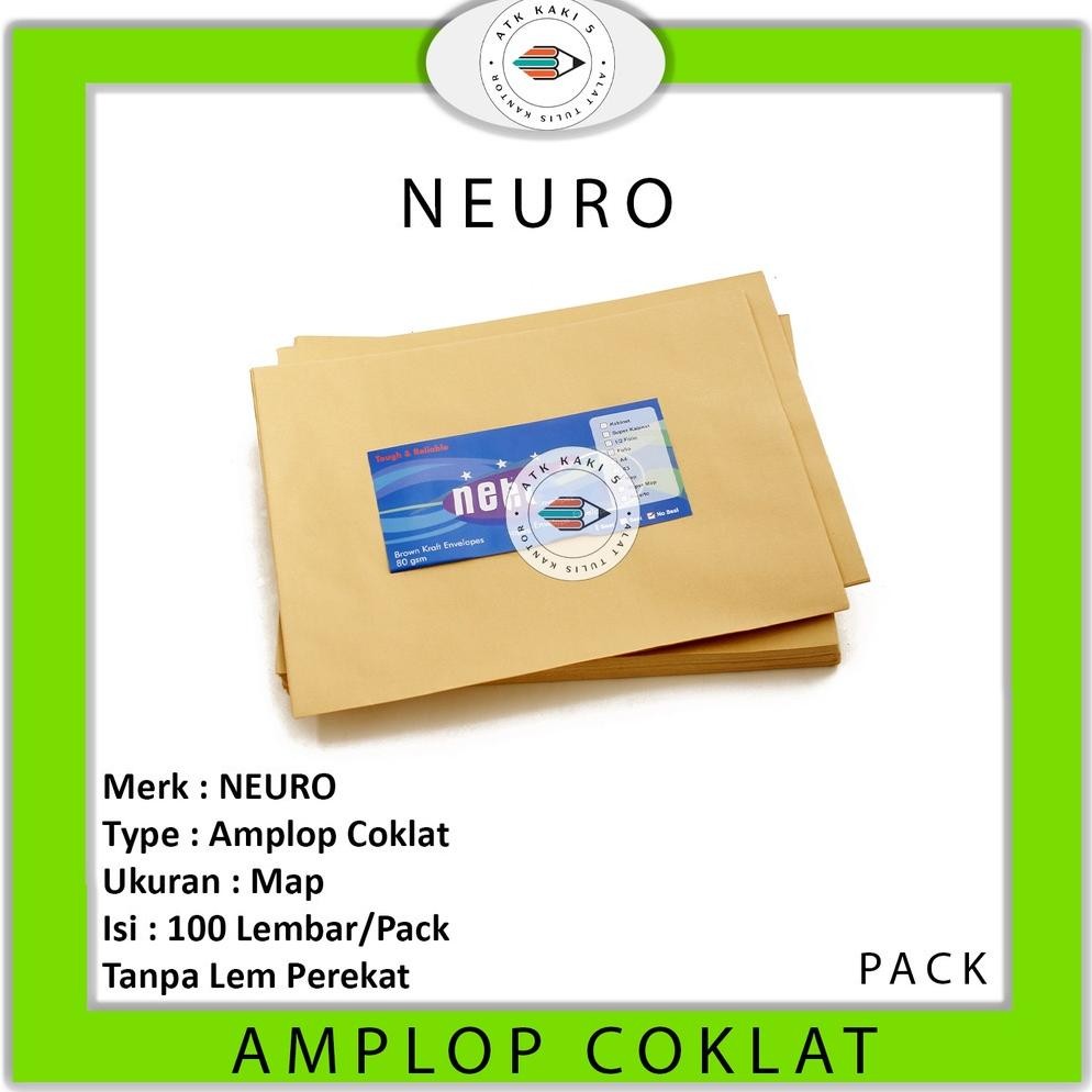 

Baru Amplop Coklat Map No Seal NEURO - Pack Ukuran A4 Arsip