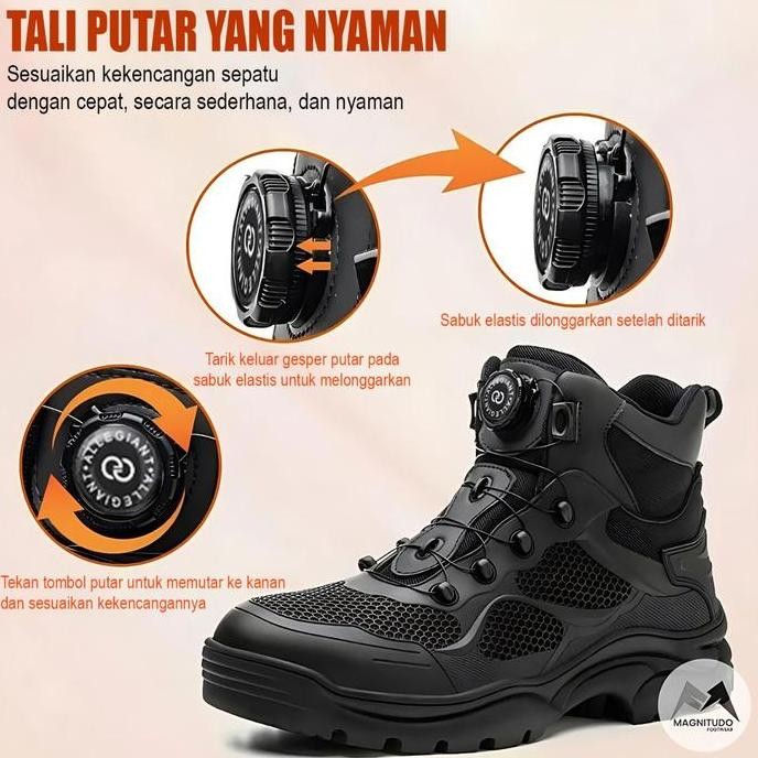 

Terlaris Sepatu Safety Boots Blackton Jogger Pria Keselamatan Kerja Proyek