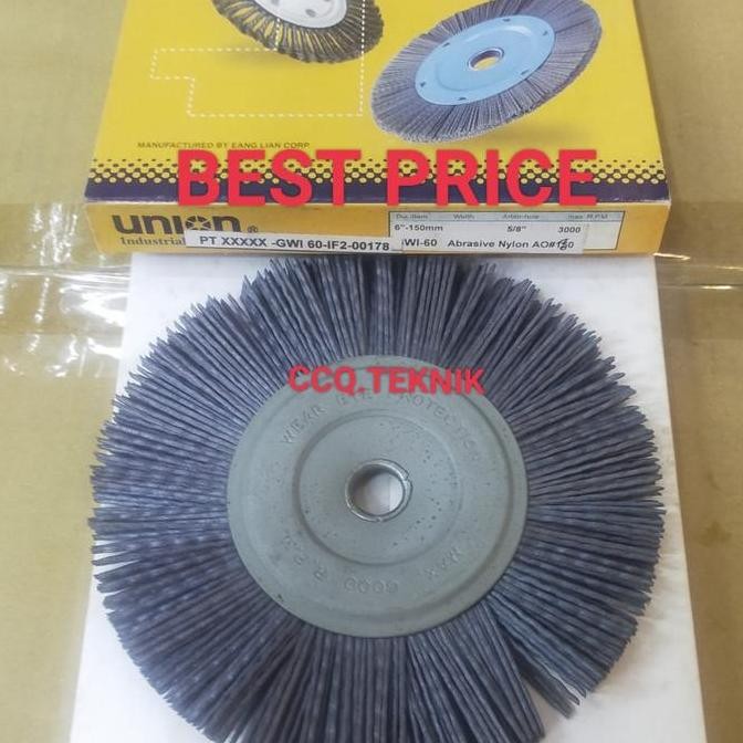 Sikat Piring Wheel Brush Abrasive Nylon Gwi-60 150Mm-6 In#180 Abu-Abu