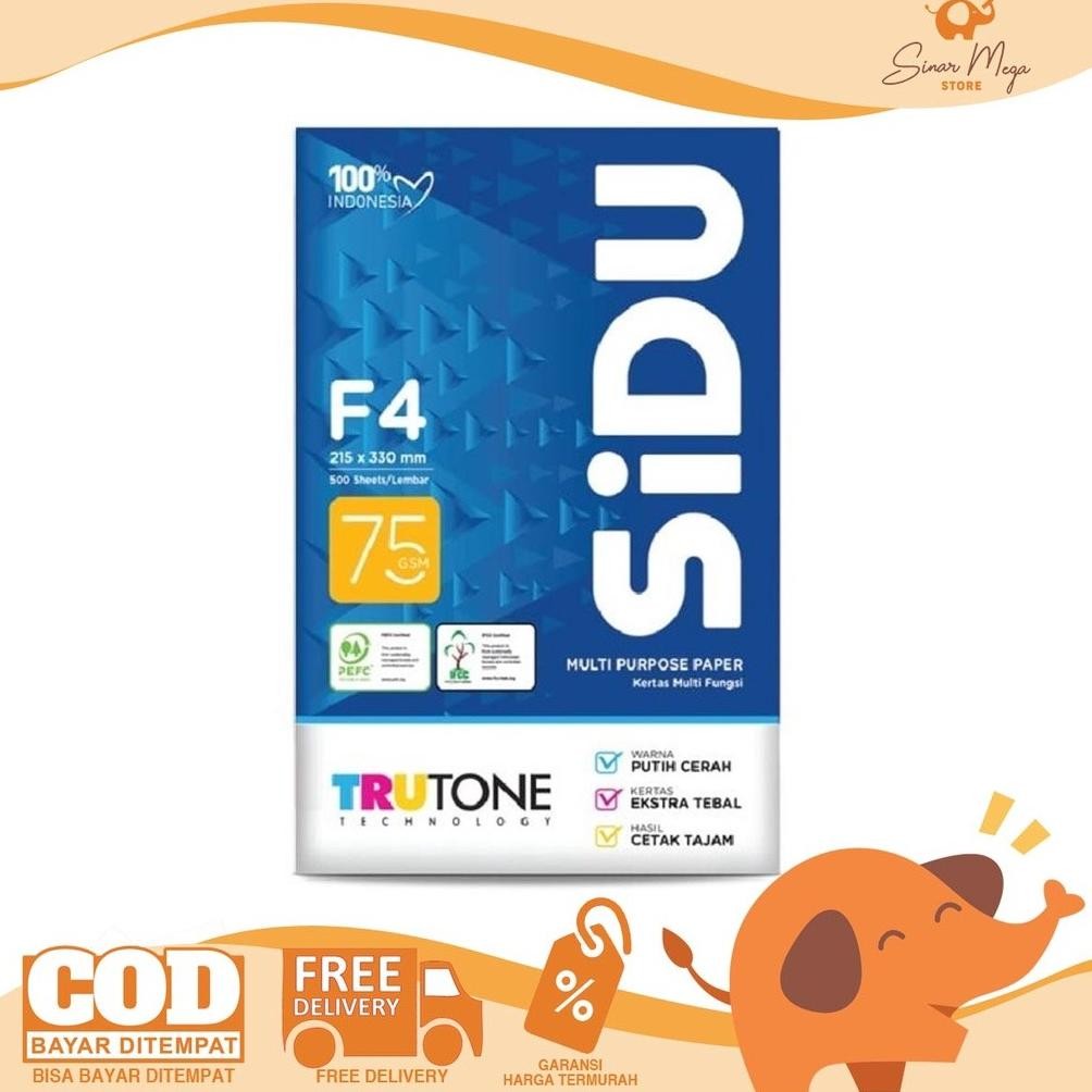 

Sale! Sidu Kertas Print Hvs F4 75Gsm Folio Kertas Fotocopy Sinar Dunia F4