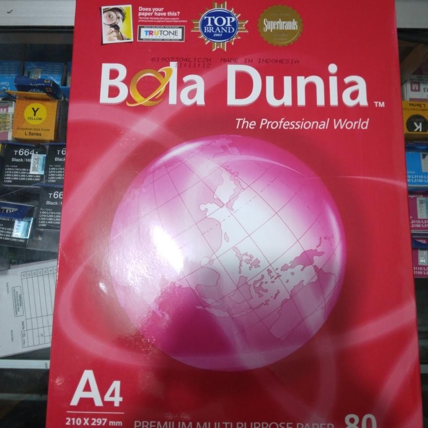 

Sale! Kertas Hvs Bola Dunia A4 80 Gram - 1 Rim 500 Lembar