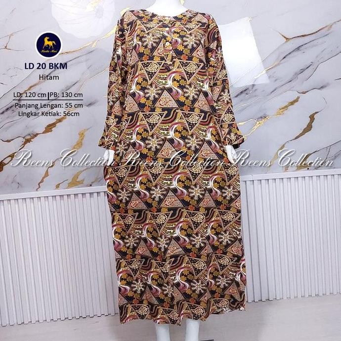 ready stock Batik Kuda Mas Longdress 20 LD 120cm | Daster Lengan Panjang Semata Kaki 3 Kancing Busui