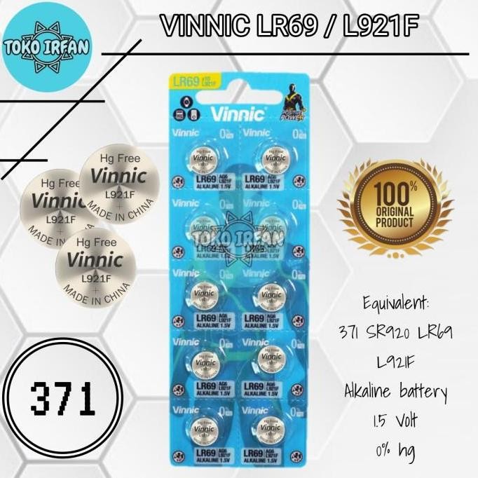 Baterai Vinnic L921F 921/920/LR69/AG6/371 Baterai Jam Tangan Watch Battery