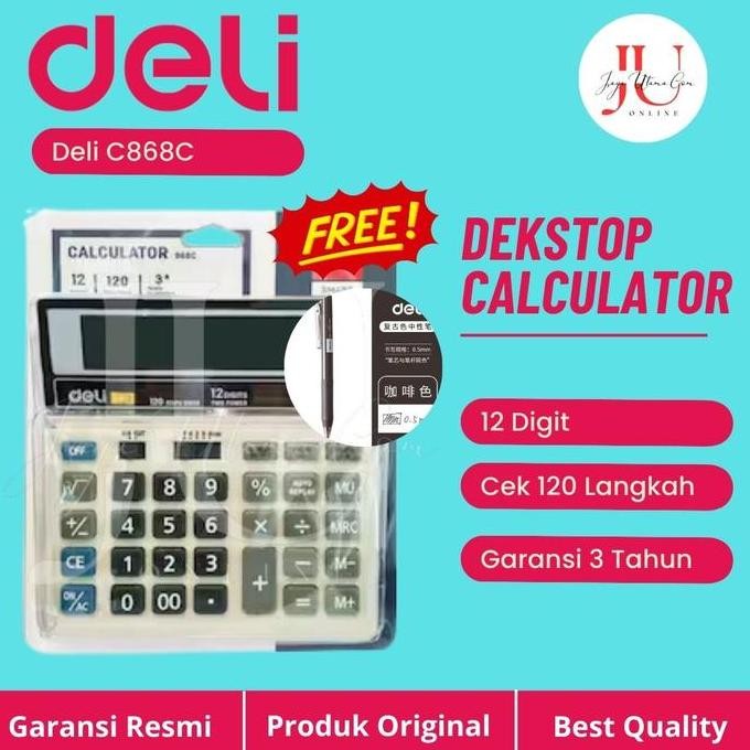 

restock DELI - C868C / Kalkulator Hitung 12 Digit / Peralatan Kantor Murah ORI