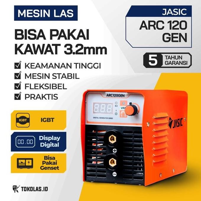 

Terlaris Mesin Travo Trafo Las Mma Stick Inverter Welding Jasic Arc 120 Gen Ampre 900 Watt Genset Generator