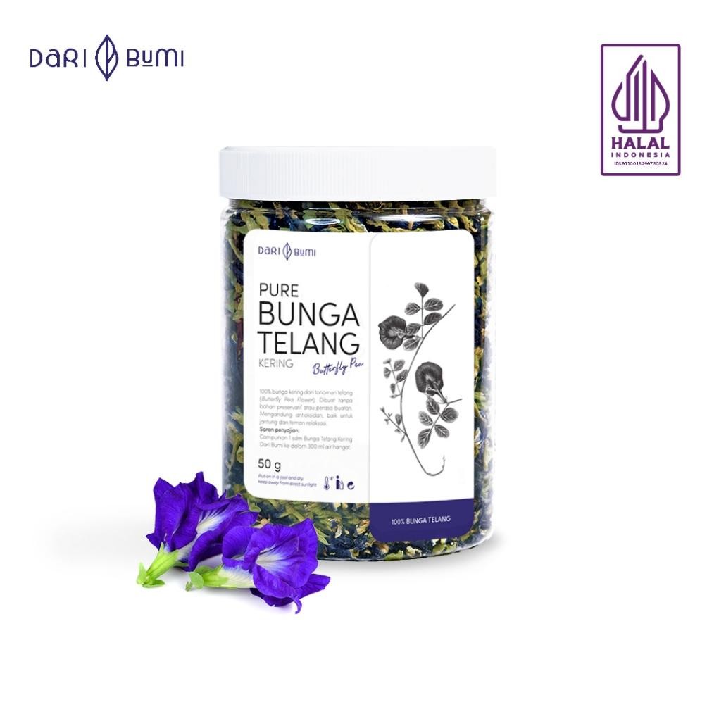 

Dari Bumi Teh Bunga Telang Kering Butterfly Pea Teh Herbal