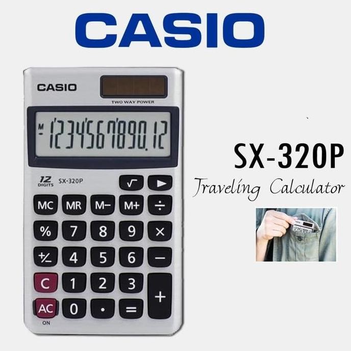 

restock KALKULATOR MINI CASIO SX 320P ORIGINAL - 12 DIGIT - 2 POWER