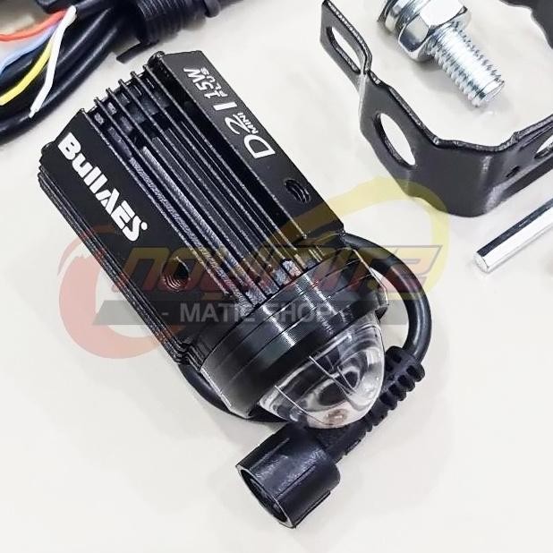 Lampu Tembak BullAes D2 Pro Laser Hi Low 15 Watt 2 in 1 Putih Kuning