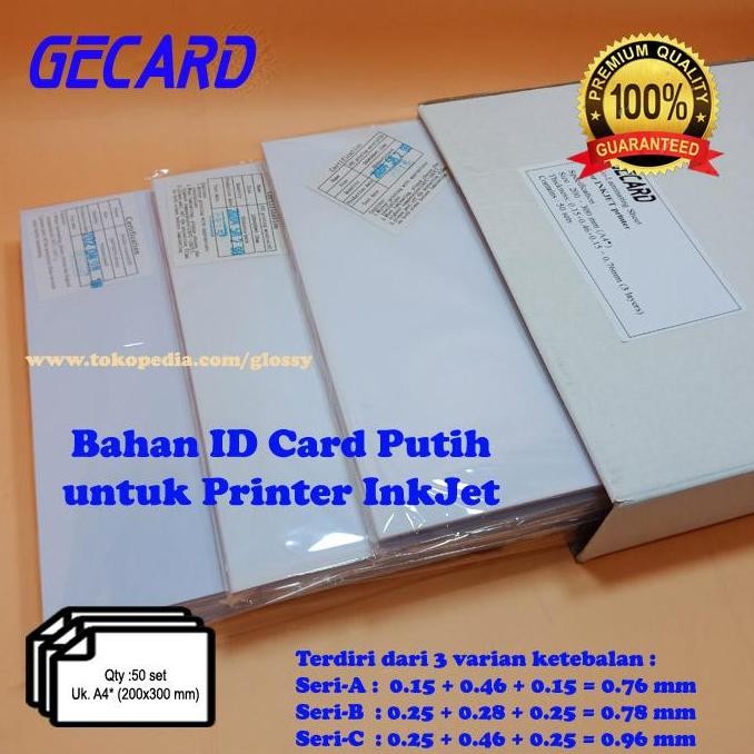 

ready !!! PVC BAHAN ID CARD PUTIH 50 SET