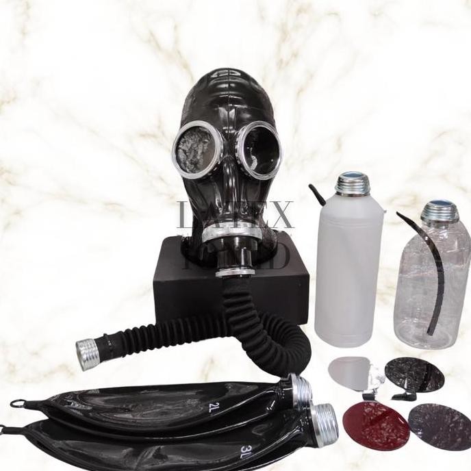 

Terlaris Latexion.Id | Latex Gas Mask Hood Control Pernafasan Botol Negatif Logam Konektor 1L 2L Topeng Polos Hitam Female Male Rubber Fashion