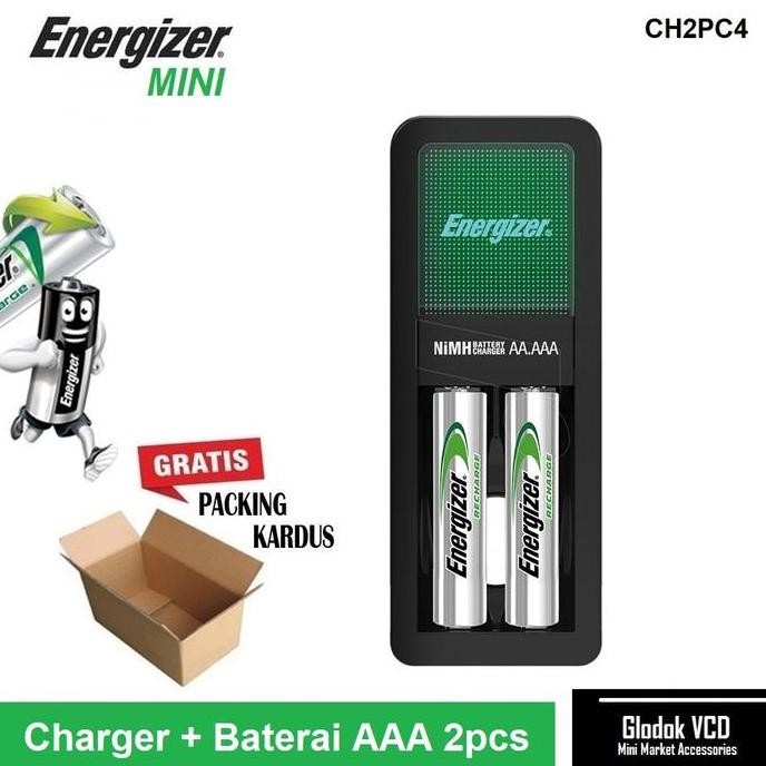 Energizer Charger Mini + Baterai Aaa 2Pcs