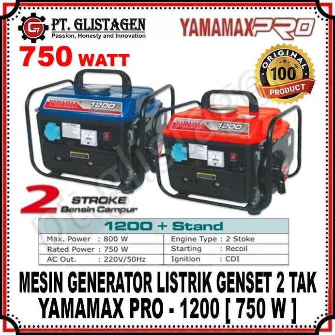 

Terlaris Yamamax Pro 1200 Genset 2 Tak 750 Watt - Generator Rumah Set